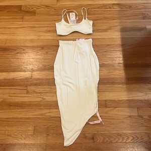 Oh Polly cream matching skirt set